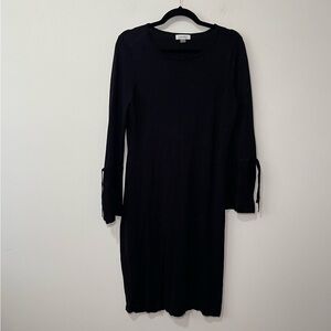 Calvin Klein Women’s Black Knit Dress Tie Sleeve Detail formal party Size M